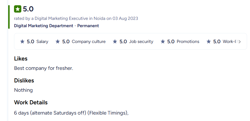 AmbitionBox 5.0 review — best company for fresher